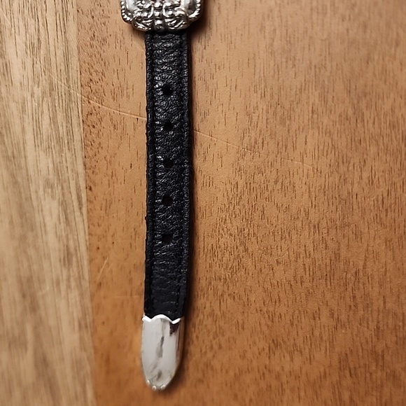 Bracelet: silver plates with leather bracelet - Picture 6 of 8